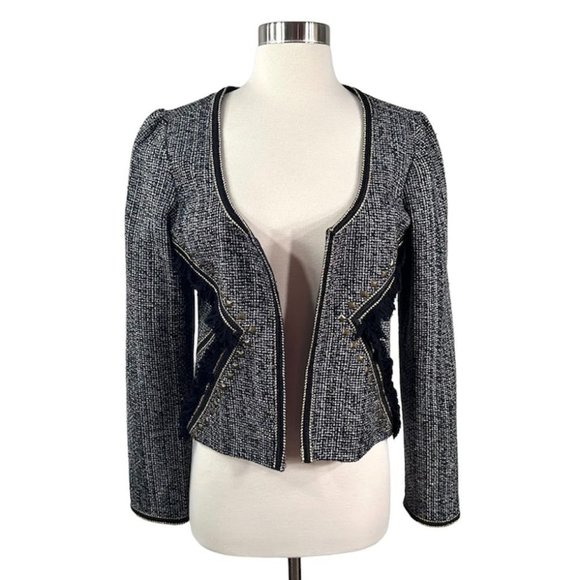 Maison Scotch Slimming Black Tweed Jacket - Picture 2 of 9